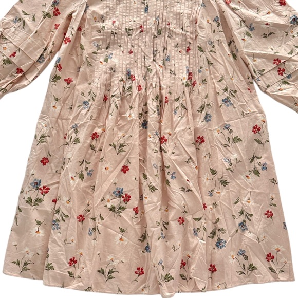 Madewell Pintuck Puff-Sleeve Mini Dress in Seaside Floral - Picture 9 of 15